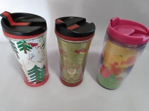 Menge 3 Starbucks Kindergröße 8 Unzen Reisebecher Becher 2005-2007 Frühling Weihnachten - Bild 1 von 2
