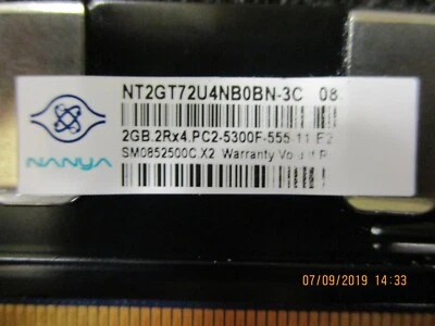 NANYA - NT2GT72U4NB0BN-3C - Nanya 2GB PC2-5300 DDR2 Memory - Image 1 of 4