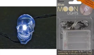 2 Packs ~ 20 LED Moon Lights Per Pack  6.5 feet White  Skull Lights - Picture 1 of 1