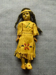 Indianer Stil Mädchen Puppe 8" groß - Vintage - Bild 1 von 7