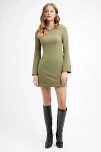 Kookai Delta Mini Dress Long Sleeve Open Back Women Size 34 AU 6 -8 Event Party - Picture 1 of 12