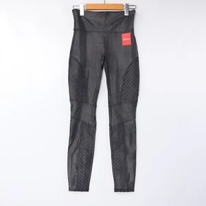 Spanx Womens Leggings Faux Leather Moto Mid Rise Black 20136 Size NWT - Picture 1 of 40