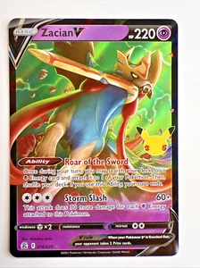 Zacian V 016/025 Celebrations 25th Anniversary NM Pokemon Card - Picture 1 of 2