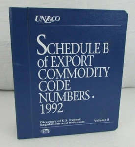 UNZ&CO Dir US Export Reg&Res Vol 2 Schedule B Of Export Commodity Code #s 1992 - Picture 1 of 12