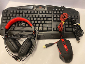 REDRAGON Gaming Essentials Keyboard/Mouse/Headset TESTED/WORKS