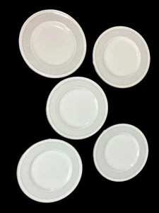 Noritake White Scapes Sheridan Platin 4260 Bone China 5 Dessertteller 8,5 Zoll - Bild 1 von 8