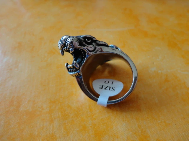 bague tête de lion ou tigre taille 21* - Photo 1/1