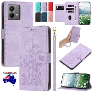 For Motorola G85 G84 G54 G34 G24 G14 E14 Edge50 Case Leather Flip Wallet Cover - Picture 1 of 88