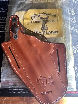 New Old Stock Vintage Safariland 45 Auto Pistol Leather Holster #28 Mint - Image 1 of 4