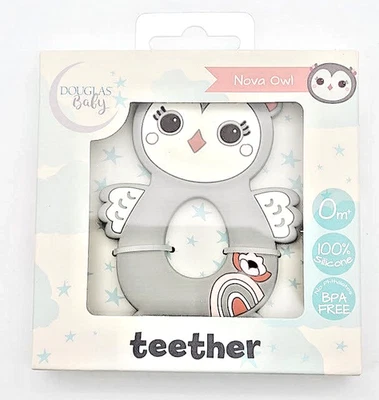 2 mordedores de bebé de silicona Douglas Toys Nova Owl nuevos Foto 1 de 3
