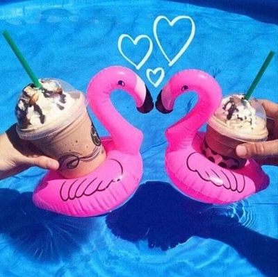 12X Getränkehalter Aufblasbar Badespielzeug Pool Schwimm Trinkhalter Flamingo DE - Bild 1 von 4