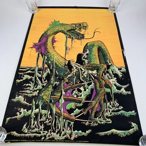 SELTEN 1971 Die Schlange SCHWARZLICHT POSTER Schlangenkünstler Andy McGuire - Bild 1 von 19