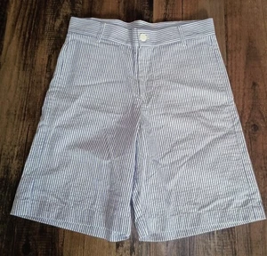 Bella Bliss Boys Blue Pin Striped Flat Front Twill Shorts Size 8 - Picture 1 of 3