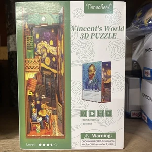 Vincents Welt Van Gogh Buchecke 3D Holzpuzzle mit LED Libro Puzzle - Bild 1 von 2