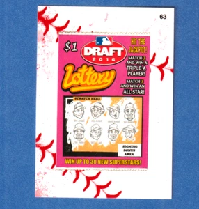 2016 Wacky Packages Baseball Series Lace Parallel "DRAFT LOTTERY" #63 Sticker - Picture 1 of 2