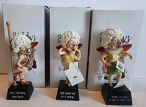 Lot Of 3 Biddys Figurines W/Box & Tags(2 are Bobbles) Grandma Humor See Pic/Desc - Picture 1 of 12