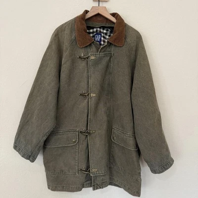 GAP Jacket Men's M Green VTG Fireman Wool Lobster Clasp Rare - Image 1 of 4