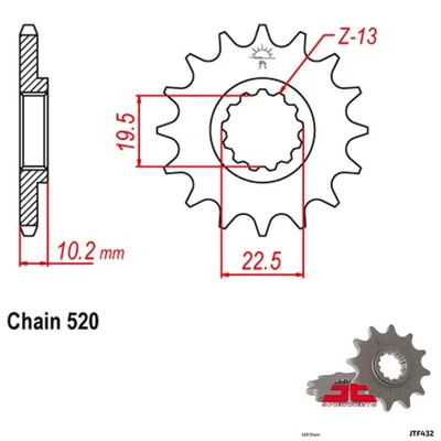 Roda dentada JT Sprockets contraeixo 520 passo 11 dentes Suzuki DR200SE (1996-2010) - Imagem 1 de 2