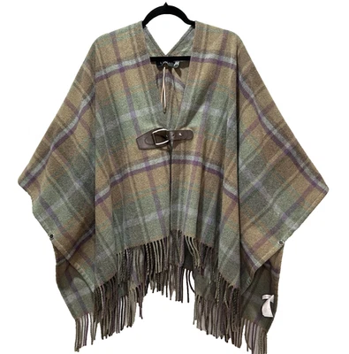 Poncho Ralph Lauren a Cuadros con Flecos Mezcla de Lana Talla S/M Ecuestre Precio de venta sugerido por el fabricante $345 Foto 1 de 4