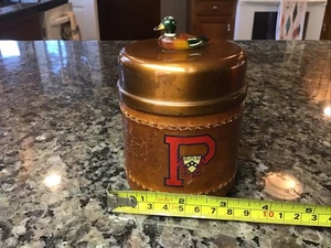 Tarro humidor de tabaco McDONALD DUK-IT de cuero sobre cobre de colección UNIVERSIDAD DE PENN - Imagen 1 de 21