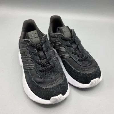 Adidas Retropy F2 EL I Sneakers Shoes Toddler 9 Black Leather Nylon Kids GW3316 - Image 1 of 4