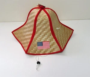 US Flag Foldable Straw Hat 4th of July American Hat with Drawstring - Picture 1 of 4
