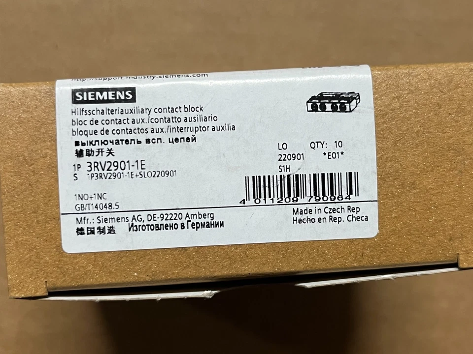 Siemens Auxiliary Contact Block 3rv2901-1e 3RV29011E Ship