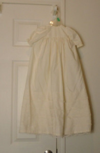 VTG off-white Long Lace Christening Baptism Gown Newborn
