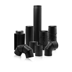 BLACK CHIMNEY FLUE PIPE HEAVY DUTY 2mm thickness - Picture 1 of 31