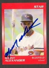 Manny Alexander 1989 Star Bluefield Orioles authentic autographed card