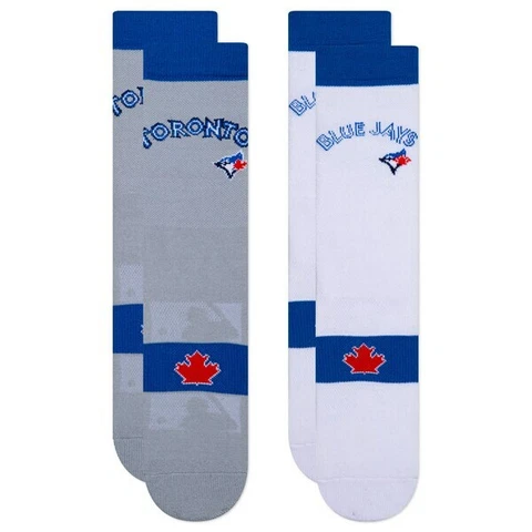 Toronto Blue Jays Home Away Uniform Crew Socks Mens Large Fits Size 6-12 MLB Cover