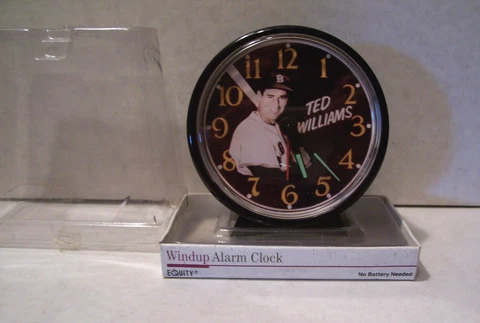 EQUITY 1980'S TED WILLIAMS WINDUP ALARM CLOCK WITH LUMINOUS HANDS ( FUNCTIONS) Cover