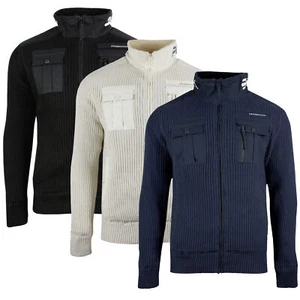 CROSSHATCH Hombre Cárdigan Chaqueta Invierno PALAX CUELLO ALTO ACOLCHADO Forrado - Imagen 1 de 3
