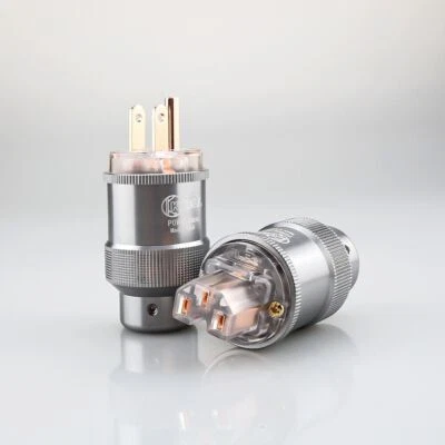 Krell C13 C15 Red Pure Copper HiFi Power Plug US Male IEC AC Cable Connector - Image 1 of 4