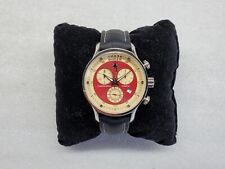 CHASE DURER CONDOR CHRONOGRAPH RED DIAL BLACK LEATHER MEN'S WATCH 502.2R12 NEW