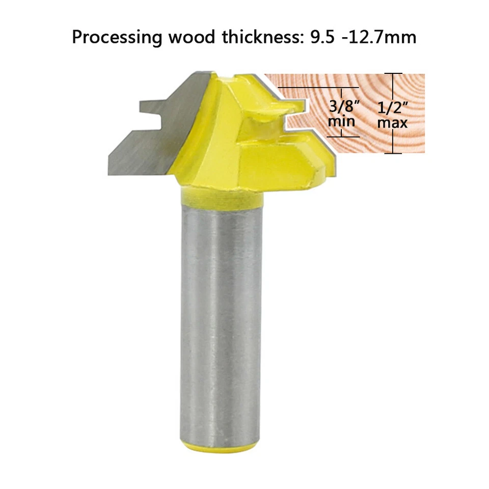 Hot 45Degree Lock Miter Router Bit Joint Tenon Woodwork Cutter 1/2inch Shank - Image 1 of 4