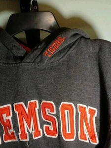 Clemson Tigers Hoodie Colosseum Original Sz Med Charcoal Gray & Orange - Picture 1 of 5