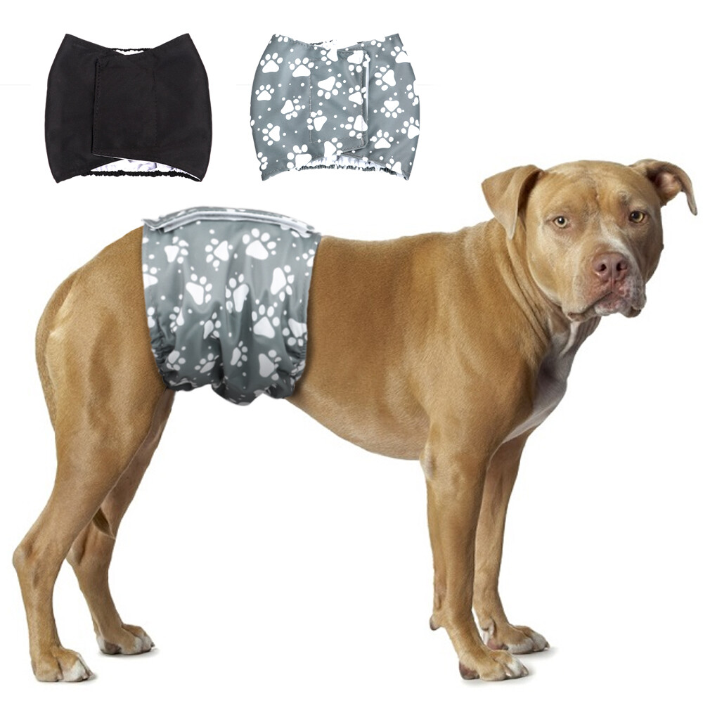 Pañales Reutilizables Para Perros Machos - Pack De 2, Lavables, Súper Absorbentes Y Ajustables