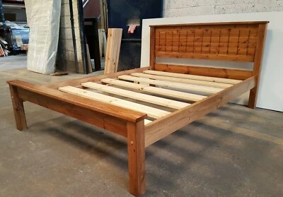 FURNITURE PINE WORLD bespoke pine bed in oak finish comes with extra strong bed slats