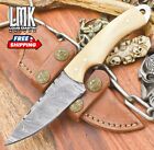 Hand Forged Knife Usa Skinner Knife Twist Damascus Bone Hunter Best Selling