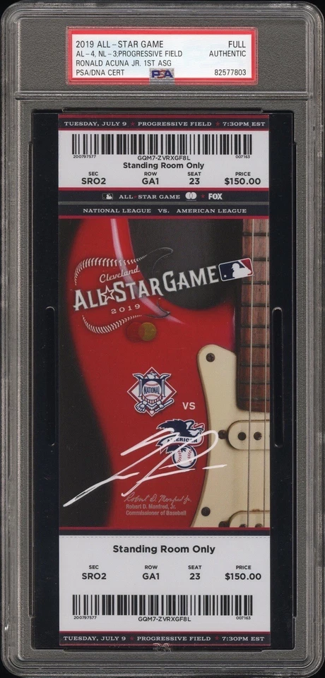 Ronald Acuna Signed 1st All Star Game Ticket 2019 PSA Authenticated Slabbed - Image 1 of 4