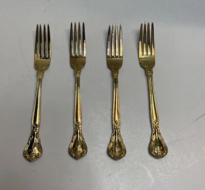 Juego de 4 tenedores de cena Godinger Gold Electroplate Grand Master Foto 1 de 4