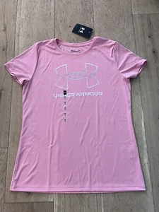 NWT Women’s Sz M Pink Under Armour Velocity Gradient  T Shirt 1366967 $25 - Picture 1 of 5