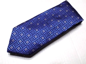JOSEPH ABBOUD [ COLLECTION ][ GEO/BLUE ] men's tie 100% Silk Made in USA - Picture 1 of 3