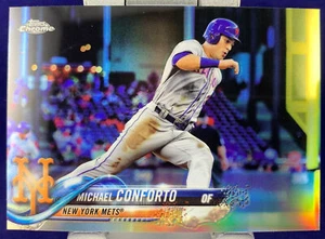 Topps Chrome 2018 MICHAEL CONFORTO NEW YORK METS REFRACTOR Parallel Card #136 - Picture 1 of 2