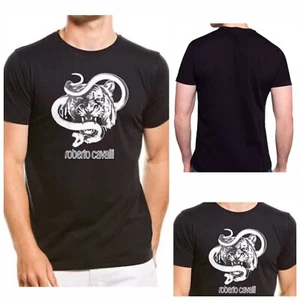 ROBERTO CAVALLI AUTHENTIC MENS BRAND NEW ORIGINAL BLACK T-SHIRT Sz L (LARGE) NWT - Picture 1 of 3