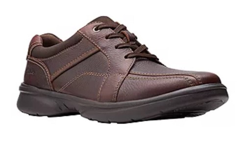 Clarks Bradley Vibe Oxford da uomo 26154364 tessuto marrone chiaro in pelle taglia 10 5