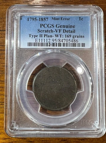 1795-1857 Large Cent Type-2 Planchet PCGS VF Details Scratch *Mint Error* Cover