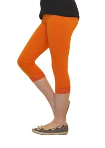 Girls Children's Leggings Capri 3/4 Short with Lace Shorts Cotton - Picture 1 of 19