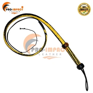 Real Cowhide Leather bullwhip Indiana jones style 4 Feet 12 Plait Heavy Duty - Picture 1 of 8